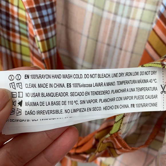 NWT Forever 21 plaid tie front crop top sz Large - Picture 8 of 8